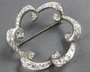 ANTIQUE LARGE 2.10CT DIAMOND PLATINUM 3D CLASSIC OPEN FLOWER PIN PENDANT