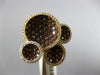 WIDE 2.19CT WHITE & ORANGE DIAMOND 18KT 2 TONE GOLD MULTI CIRCULAR PAVE FUN RING