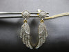 ESTATE .88CT DIAMOND 14K 2 TONE GOLD MULTI LEAF CIRCULAR HANGING EARRINGS #27881