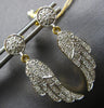 ESTATE .88CT DIAMOND 14K 2 TONE GOLD MULTI LEAF CIRCULAR HANGING EARRINGS #27881