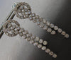LARGE 1.80CT DIAMOND 14KT WHITE GOLD 3D TWO ROW CIRCULAR HANGING EARRINGS #27944