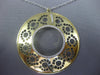 LARGE .66CT DIAMOND 14K 2 TONE GOLD MULTI FLOWER CIRCLE OF LIFE FILIGREE PENDANT