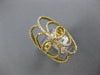 ESTATE LARGE 1.27CT DIAMOND 14KT YELLOW GOLD 3D MULTI ROW MULTI LEAF FUN RING