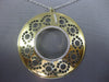 LARGE .66CT DIAMOND 14K 2 TONE GOLD MULTI FLOWER CIRCLE OF LIFE FILIGREE PENDANT