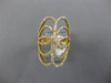 ESTATE LARGE 1.27CT DIAMOND 14KT YELLOW GOLD 3D MULTI ROW MULTI LEAF FUN RING