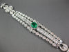 EXTRA LARGE 16.19CT DIAMOND & AAA EMERALD 18K WHITE GOLD OVAL BALLERINA BRACELET