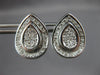 ESTATE LARGE .80CT DIAMOND 18KT WHITE GOLD 3D TEAR DROP HUGGIE HANGING EARRINGS