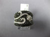 LARGE 1.78CT WHITE & BLACK DIAMOND 18KT WHITE GOLD 3D MULTI ROW DOME FLOWER RING