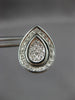 ESTATE LARGE .80CT DIAMOND 18KT WHITE GOLD 3D TEAR DROP HUGGIE HANGING EARRINGS