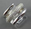 ESTATE WIDE .44CT DIAMOND 14KT WHITE GOLD 3D MULTI ROW CRISS CROSS SNAKE RING