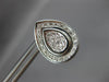 ESTATE LARGE .80CT DIAMOND 18KT WHITE GOLD 3D TEAR DROP HUGGIE HANGING EARRINGS