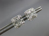 LARGE .95CT DIAMOND 18K WHITE GOLD ROUND & BAGUETTE CLUSTER SQUARE STUD EARRINGS