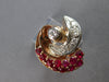 ANTIQUE LARGE 1.95CT DIAMOND & AAA RUBY 14KT ROSE GOLD CLASSIC FUN RING #27945