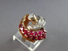 ANTIQUE LARGE 1.95CT DIAMOND & AAA RUBY 14KT ROSE GOLD CLASSIC FUN RING #27945