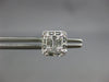 LARGE .95CT DIAMOND 18K WHITE GOLD ROUND & BAGUETTE CLUSTER SQUARE STUD EARRINGS