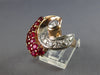 ANTIQUE LARGE 1.95CT DIAMOND & AAA RUBY 14KT ROSE GOLD CLASSIC FUN RING #27945
