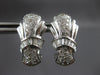 ESTATE .80CT DIAMOND 18KT WHITE GOLD 3D ROUND & BAGUETTE BOW CLIP ON EARRINGS