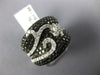 LARGE 1.78CT WHITE & BLACK DIAMOND 18KT WHITE GOLD 3D MULTI ROW DOME FLOWER RING
