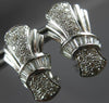 ESTATE .80CT DIAMOND 18KT WHITE GOLD 3D ROUND & BAGUETTE BOW CLIP ON EARRINGS