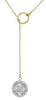 .54CT DIAMOND 14KT YELLOW GOLD 3D CLUSTER FLOWER LOVE KNOT LARIAT NECKLACE