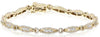 ESTATE 2.28CT DIAMOND 14K YELLOW GOLD THREE STONE MARQUISE SHAPE TENNIS BRACELET