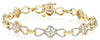 1.44CT DIAMOND 14KT YELLOW GOLD 3D FOUR LEAF CLOVER FLOWER FUN TENNIS BRACELET