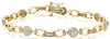ESTATE 1.0CT DIAMOND 14KT YELLOW GOLD 3D CLUSTER ROUND STAR FUN TENNIS BRACELET