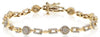 1.22CT DIAMOND 14KT YELLOW GOLD 3D MULTI FLOWER SQUARE LINK LOVE TENNIS BRACELET