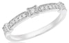 .12CT DIAMOND 14KT WHITE GOLD 3D ROUND FILIGREE SQUARE MILGRAIN ANNIVERSARY RING