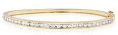 1.05CT DIAMOND 14KT YELLOW GOLD ROUND CHANNEL SEMI ETERNITY CUFF BANGLE BRACELET
