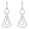ESTATE .46CT DIAMOND 14KT WHITE GOLD 3D TRIANGULAR TEAR DROP HANGING EARRINGS