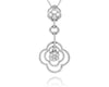 ESTATE .52CT DIAMOND 14KT WHITE GOLD 3D FOUR LEAF CLOVER FLOWER LOVE PENDANT