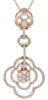 ESTATE .54CT DIAMOND 14KT ROSE GOLD 3D FOUR LEAF CLOVER FLOWER LOVE PENDANT