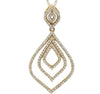 ESTATE .44CT DIAMOND 14KT YELLOW GOLD 3D MULTI LEAF TEAR DROP FLOATING PENDANT
