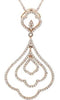 ESTATE .50CT DIAMOND 14K ROSE GOLD 3D CLASSIC MULTI FLOWER TEAR DROP FUN PENDANT