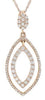 ESTATE .51CT DIAMOND 14KT ROSE GOLD 3D OPEN MARQUISE SHAPE FUN FLOATING PENDANT