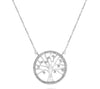 ESTATE .37CT ROUND DIAMOND 18KT WHITE GOLD 3D CIRCULAR TREE OF LIFE FUN NECKLACE