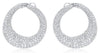 EXTRA LARGE 7.91CT DIAMOND 14KT WHITE GOLD 3D SIDEWAYS HOOP HANGING EARRINGS