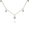.45CT DIAMOND 18KT YELLOW GOLD PEAR SHAPE CLASSIC CLUSTER BY THE YARD NECKLACE