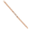 ESTATE .52CT DIAMOND 18KT ROSE GOLD 3D RECTANGULAR TWO ROW PAVE FUN BRACELET