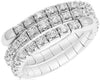 WIDE .76CT DIAMOND 18KT WHITE GOLD 3D THREE ROW CRISS CROSS FLEXIBLE SNAKE RING