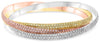 LARGE 20.41CT DIAMOND 18KT TRI COLOR GOLD ETERNITY TRINITY LOVE BANGLE BRACELET