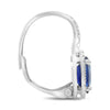 1.97CT DIAMOND & AAA SAPPHIRE 18KT WHITE GOLD OVAL & ROUND HALO HANGING EARRINGS