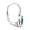 1.78CT DIAMOND & AAA EMERALD 18KT WHITE GOLD OVAL & ROUND HALO HANGING EARRINGS