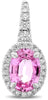 2.25CT DIAMOND & AAA PINK SAPPHIRE 18KT WHITE GOLD ROUND & OVAL HANGING EARRINGS