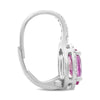 2.25CT DIAMOND & AAA PINK SAPPHIRE 18KT WHITE GOLD ROUND & OVAL HANGING EARRINGS