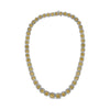LARGE 23.60CT CUSHION WHITE & CANARY DIAMOND 18KT GOLD ETERNITY TENNIS NECKLACE