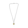 15.63CT WHITE & CANARY DIAMOND 18K WHITE GOLD HEART & ROUND LOVE TENNIS NECKLACE