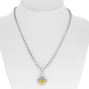 15.63CT WHITE & CANARY DIAMOND 18K WHITE GOLD HEART & ROUND LOVE TENNIS NECKLACE
