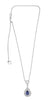 1.72CT DIAMOND & AAA SAPPHIRE 18KT WHITE GOLD 3D PEAR SHAPE DOUBLE HALO NECKLACE